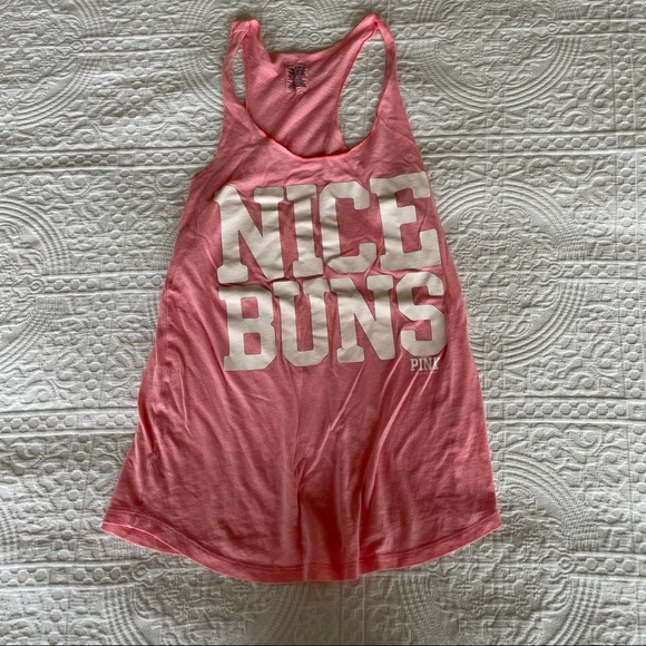 Pink Statement Tank Top Muscle Tee Swim Cover Up - Picture 3 of 4